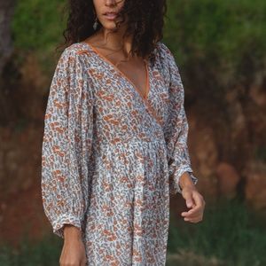 Daughters of India- Binita Mini Dress in Apricot